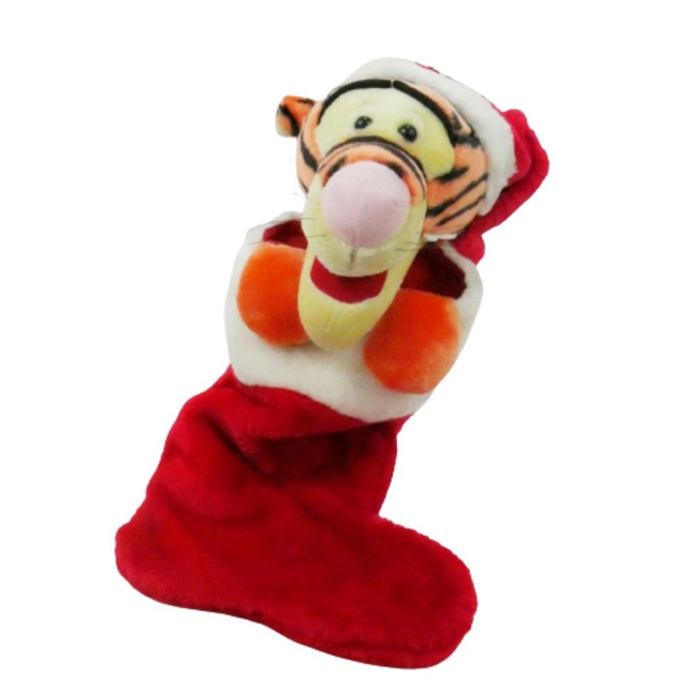 Disney Plush Tigger Christmas Stocking 17 inches long Red with White Trim